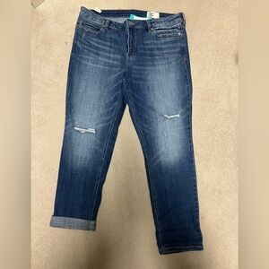 Cosmic Blue Love Distressed Jeans